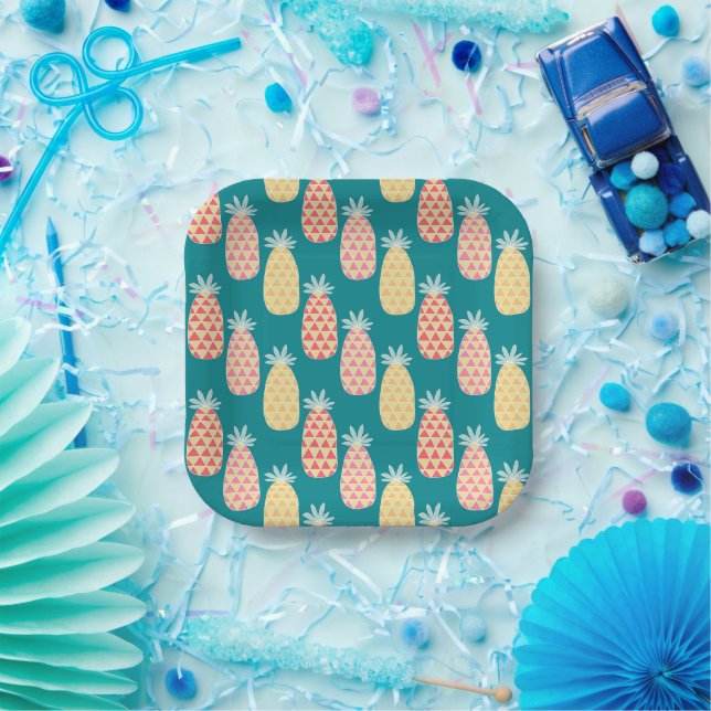 Assiettes En Carton Patters de Pineapple Doodle (Fête)
