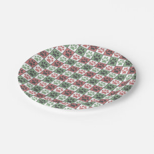 Assiettes En Carton Patters de Red and Green