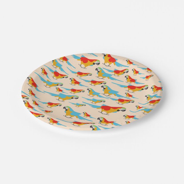 Assiettes En Carton Patters du Colorful Tropical Macaw (Angle)