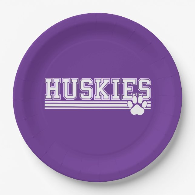 Assiettes En Carton Pattes de Huskies  (Devant)