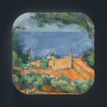 Assiettes En Carton Paul Cezanne - Estaque aux toits rouges<br><div class="desc">Estaque aux toits rouges / L'Estaque aux toits rouges - Paul Cezanne,  Huile sur toile,  1883-1885</div>