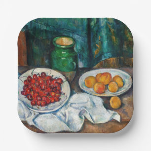 Assiettes En Carton Paul Cezanne - Nature morte aux cerises et aux pêc