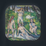 Assiettes En Carton Paul Cezanne - Quatre Bathers<br><div class="desc">Four Bathers / Quatre Baigneuses - Paul Cezanne,  Oil on Canvas,  1877-1878</div>