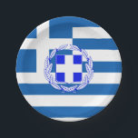 Assiettes En Carton pavillon de la Grèce<br><div class="desc">Drapeau et armoiries de la Grèce</div>