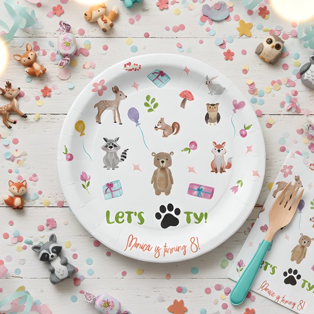 Assiettes En Carton Pawty ! anniversaires de enfants d'animaux sauvage (Créateur téléchargé)
