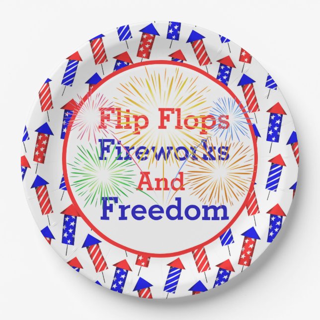 Assiettes En Carton Pays 4 Juillet (Devant)