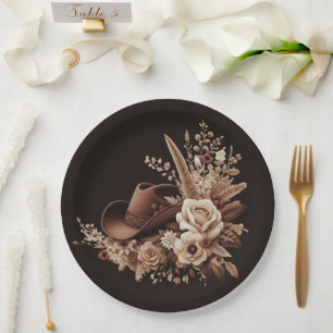Assiettes En Carton Pays élégant moderne Ouest- Floral