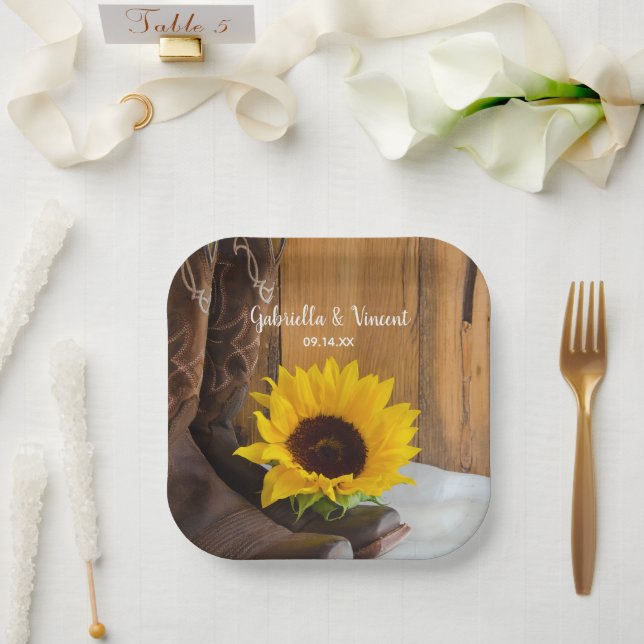 Assiettes En Carton Pays Sunflower Mariage Ouest (Mariage)
