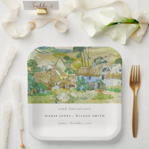 Assiettes En Carton Paysage de montagne Fields Chaque année Anniversai