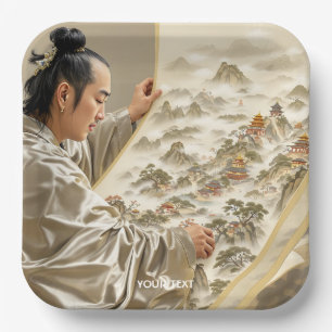 Assiettes En Carton Paysage de peintre japonais mignon fantastique