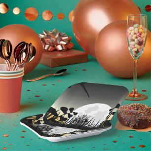 Assiettes En Carton Paysage nocturne de Pleine lune