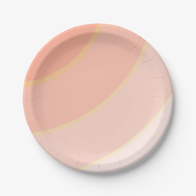 Assiettes En Carton Peach Circular Swils ombre (Devant)