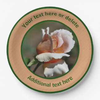 Assiettes En Carton Peach Rosebud Parti Personnalisé
