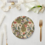 Assiettes En Carton Peacock Motif vintage Art coloré<br><div class="desc">L'oeuvre est un motif détaillé qui présente des paons aux plumes de queue richement colorées, aux teintes bleu, vert et or. Autour des paons sont de grandes fleurs vives, dont des fleurs rouges et roses, entrecoupées de feuillage vert. Le design se répète en douceur, créant une tapisserie vibrante et décorative...</div>