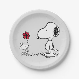 Assiettes En Carton Peanuts Snoopy & Woodstock Rouge & Noir