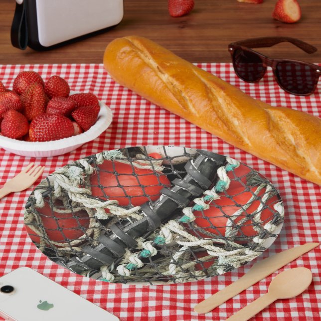 ASSIETTES EN CARTON PÊCHE (Pique-nique)