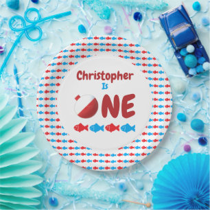 Assiettes En Carton Pêche 1er anniversaire