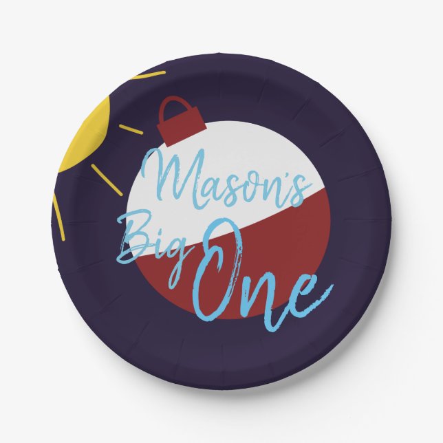 Assiettes En Carton Pêche 1er Anniversaire Big One Fish (Devant)