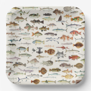 Assiettes En Carton Pêche aux poissons 