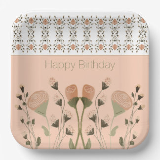 Assiettes En Carton Pêche Et Carré Vert