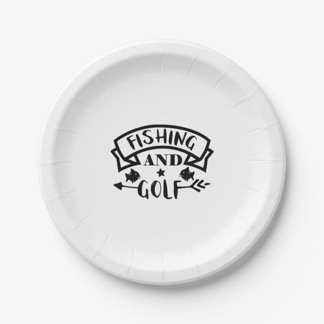 Assiettes En Carton Pêche Et Golf (Devant)