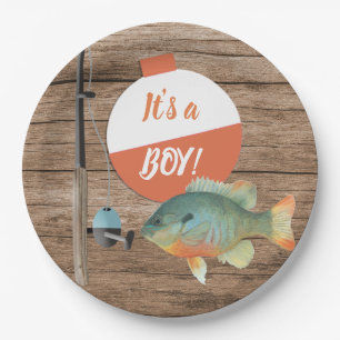 Assiettes En Carton Pêcher son Baby shower de garçon