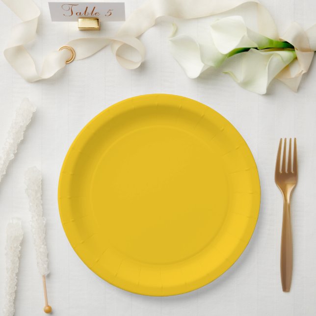Assiettes En Carton Peinture Abstraite Or (Mariage)