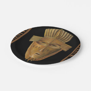 Assiettes En Carton Peinture africaine de masque par Chariklia Zarris