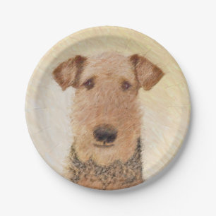 Assiettes En Carton Peinture Airedale Terrier - Cute Original Art