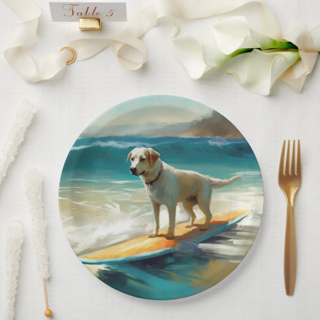 Assiettes En Carton Peinture Anatolie Shepherd Beach Surf (Mariage)