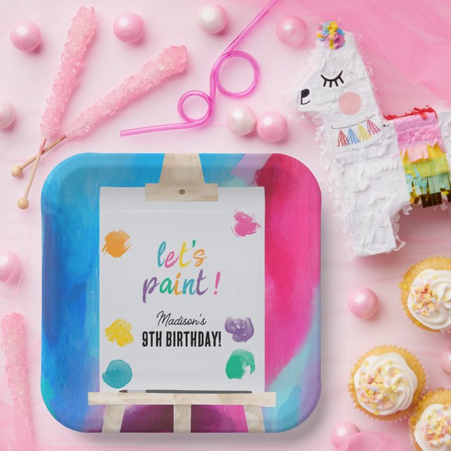 Assiettes En Carton Peinture Artiste Peinture Anniversaire Thème (Fête)