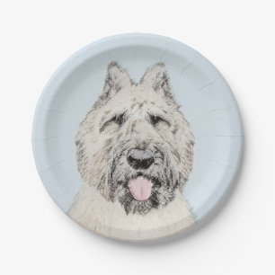 Assiettes En Carton Peinture de Bouvier des Flandres - Art original de