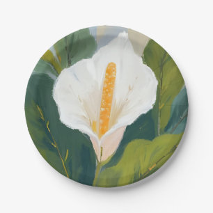 Assiettes En Carton Peinture de fleur de lili peace Watercolor Floral