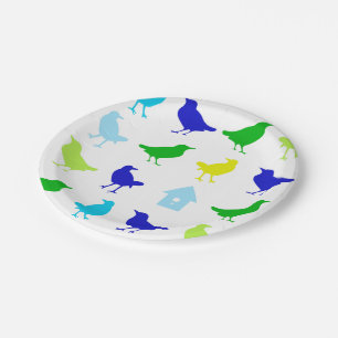 Assiettes En Carton Peinture des oiseaux colorés par Chariklia Zarris