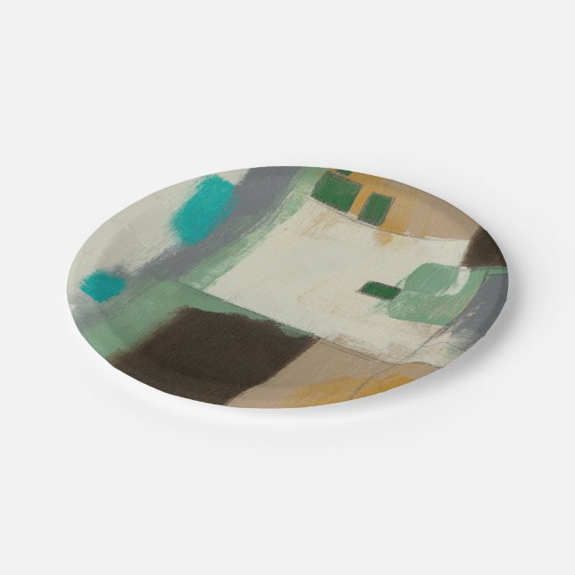 Assiettes En Carton Peinture d'expressioniste avec les courses lourdes (Angle)