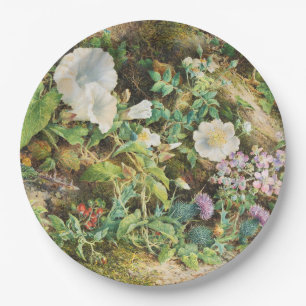 Assiettes En Carton Peinture florale de fleurs de pétunias vintage jol