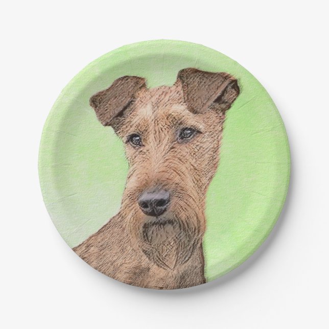 Assiettes En Carton Peinture Irlandaise Terrier - Cute Original Chien  (Devant)