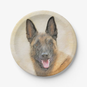 Assiettes En Carton Peinture Malinoise belge - Cute Original Chien Art