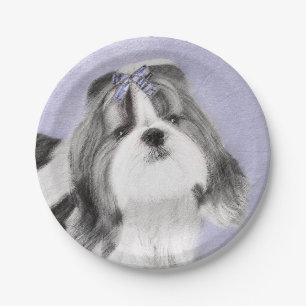 Assiettes En Carton Peinture Shih Tzu - Cute Original Chien Art
