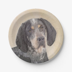 Assiettes En Carton Peinture sur pilon bleu - Cute Original Dog Ar