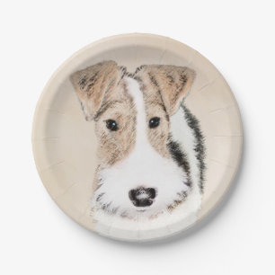 Assiettes En Carton Peinture Terrier de Renard de fil - Cute Original
