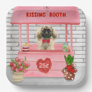 Assiettes En Carton pekingese Chien Valentine's Day Kissing Booth