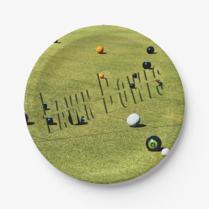 Assiettes En Carton Pelouse Bowls Jeu Et Logo, Plaque Papier.