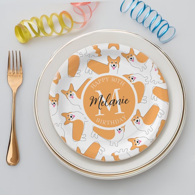 Assiettes En Carton Pembroke Welsh Corgi Motif (Créateur téléchargé)