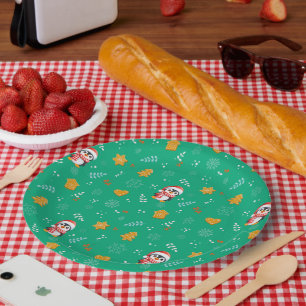 Assiettes En Carton Penguin Père Noël Joyeux Joyeux motif d'arbre de N