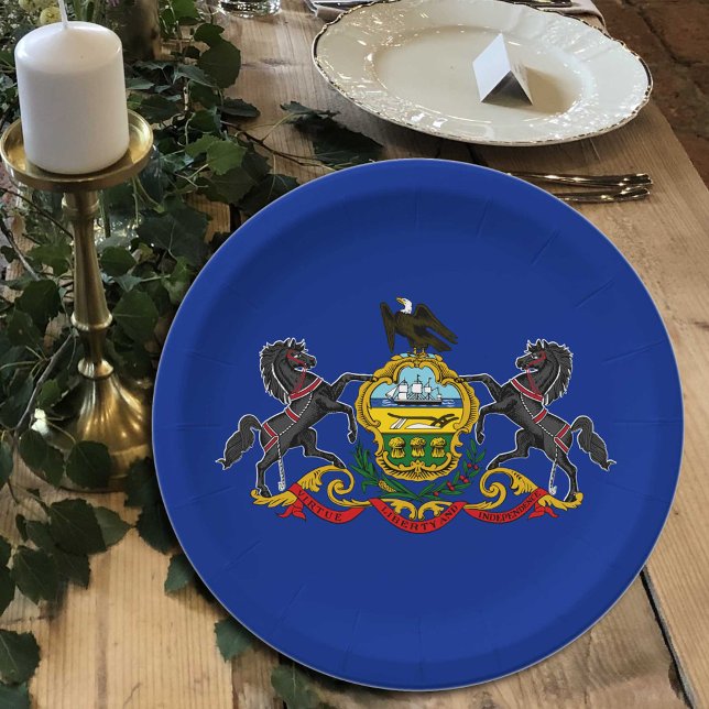 Assiettes En Carton Pennsylvanie Plaques drapeau, fête, Pennsylvanie (Créateur téléchargé)