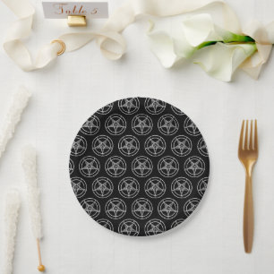 Assiettes En Carton Pentagramme de Baphomet