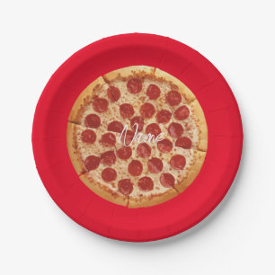 Assiettes En Carton Pepperoni Pizza Thunder_Cove