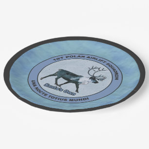 Assiettes En Carton Père Noël 1er Polar Airlift Sqdn - Subduit