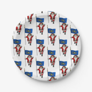 Assiettes En Carton Père Noël Avec Drapeau De Pennsylvanie